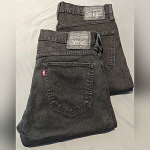 2 Pairs of Levi's 511 Men's Black Skinny-Fit Stretch Jeans Sizes 34x29 / 34x30